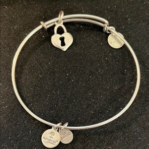Alex and Ani Silver Heart Charm Bracelet